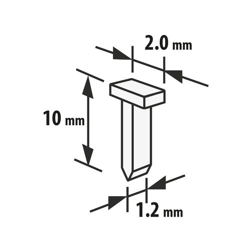 10443C • Tűzőkapocs - 1,2 x 2 x 10 mm - 2000 db