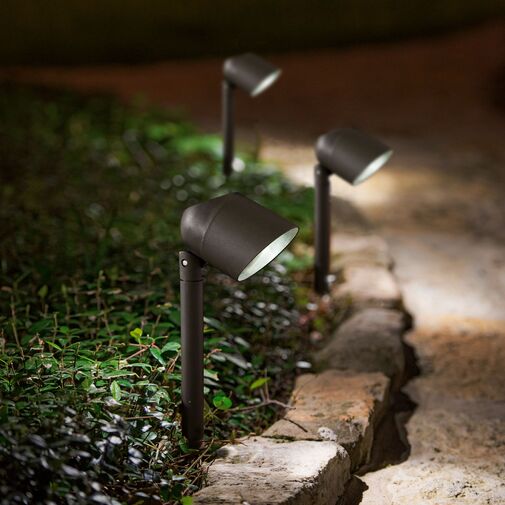 11251 • LED-es szolár lámpa fényvetővel - fekete - 410 mm