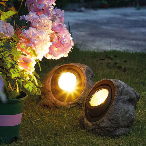 11389C • LED-es kültéri szolár lámpa - szikla, kő - fehér SMD LED - 20 x 12 x 16 cm