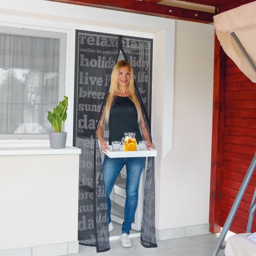 11398B • Szúnyogháló függöny ajtóra - mágneses - 100 x 210 cm - feliratos