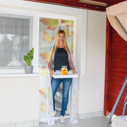 11398L • Szúnyogháló függöny ajtóra - mágneses - 100 x 210 cm - sárga pillangós