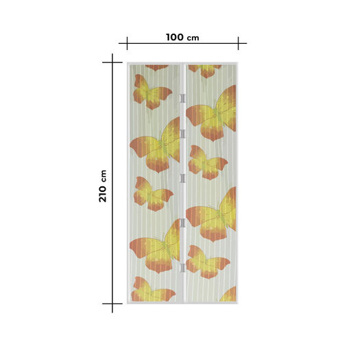 11398L • Szúnyogháló függöny ajtóra - mágneses - 100 x 210 cm - sárga pillangós
