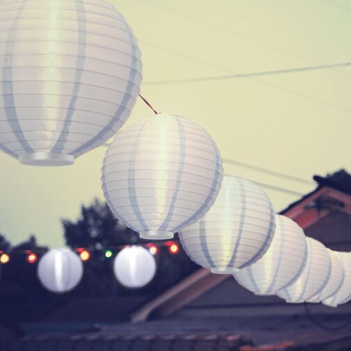 11399F-WH • Szolár lampion - fehér - hidegfehér LED - 21 cm