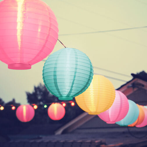 11399F • Szolár lampion - 3 színben - hidegfehér LED - 21 cm