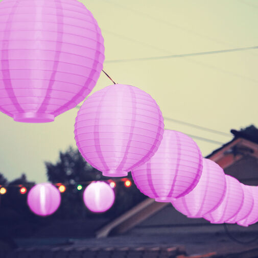 11399MG • LED-es lampion - 1 LED - magenta - 2 x AAA