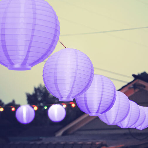 11399VL • LED-es lampion - 1 LED - lila - 2 x AAA