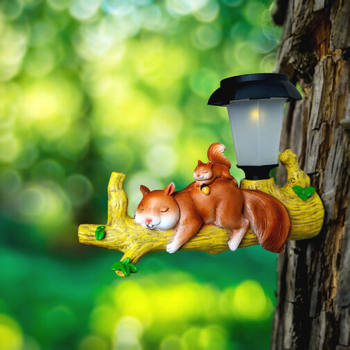 11421 • LED-es szolár állatfigura - mókus - akasztható - melegfehér LED - 25 x 6 x 19 cm