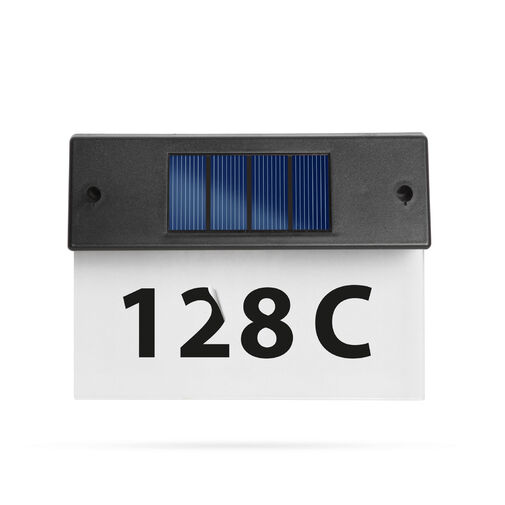 11446C • Szolár házszámfény - átlátszó plexi - hidegfehér LED - 22 x 16,5 x 5 cm