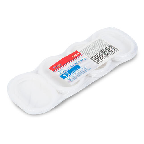 11520B • Zuhanyfüggöny-karika - műanyag, ovális - 12 db / csomag