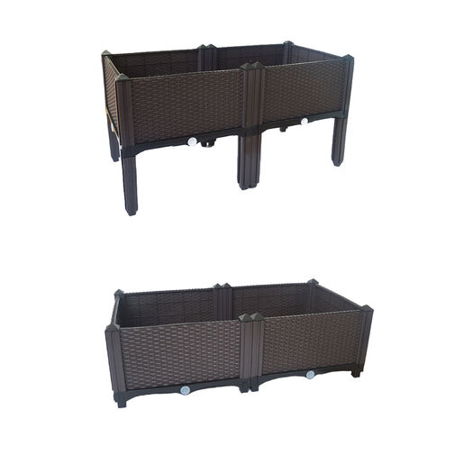 11535 • Műanyag virágosláda - rattan - tetszés szerint variálható - 39 x 39 x 22 cm