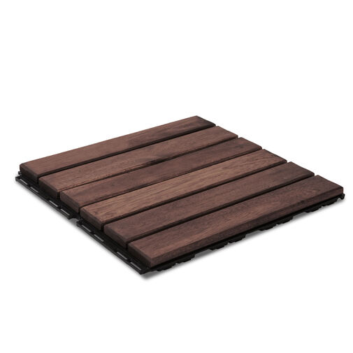 11539B • Fa padlóburkolat - 6 léces - 30 x 30 cm - sötétbarna - 6 db / csomag