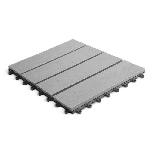 11544A • WPC padlóburkolat - 4 léces - 30 x 30 cm - szürke, famintás - 11 db / csomag