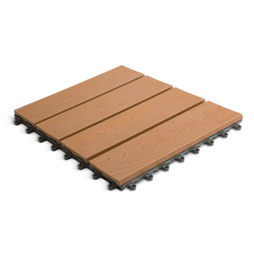 11544B • WPC padlóburkolat - 4 léces - 30 x 30 cm - világosbarna, famintás - 11 db / csomag