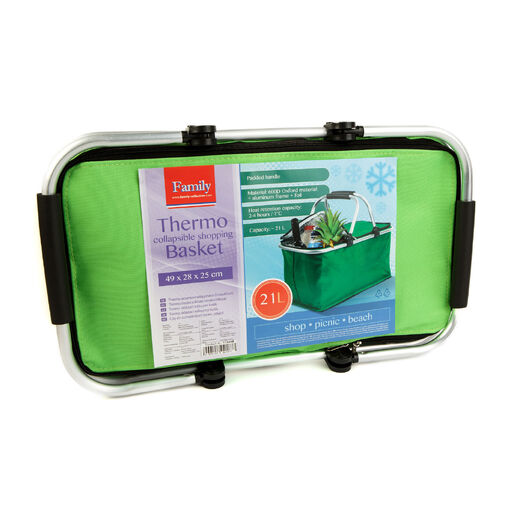 11549B • Thermo összecsukható bevásárlókosár - 49 x 28 x 25 cm - 21 L - zöld