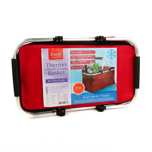 11549C • Thermo összecsukható bevásárlókosár - 49 x 28 x 25 cm - 21 L - piros