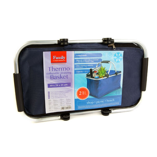 11549D • Thermo összecsukható bevásárlókosár - 49 x 28 x 25 cm - 21 L - kék