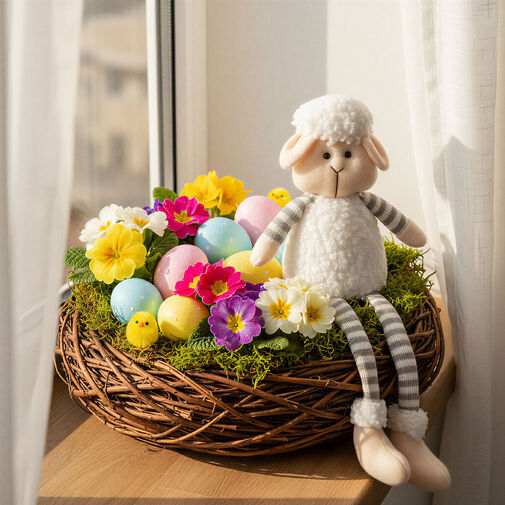 11579 • Textil dekoráció - bárány - 41 x 13 x 8 cm