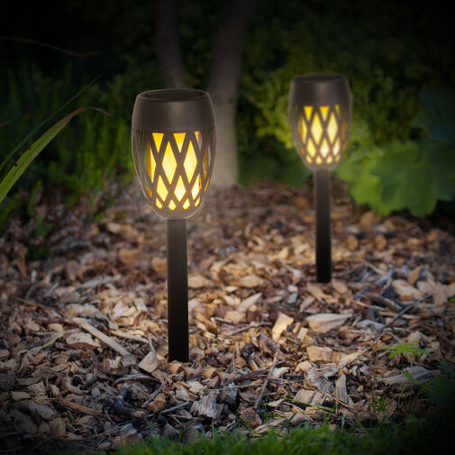 11731 • Leszúrható LED szolár - láng hatással - 8,5 x 29 (+11) cm