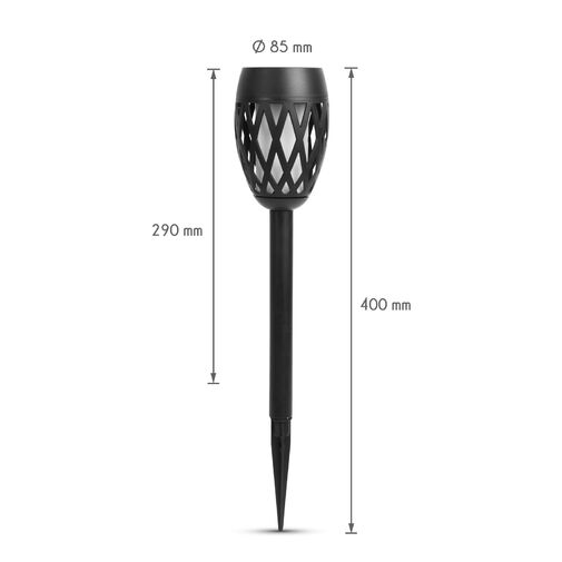 11731 • Leszúrható LED szolár - láng hatással - 8,5 x 29 (+11) cm