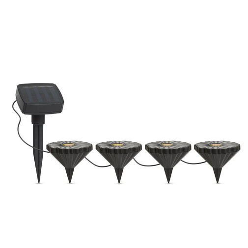 11732 • Leszúrható LED szolár - virágok - színes - fekete - műanyag - 360 cm