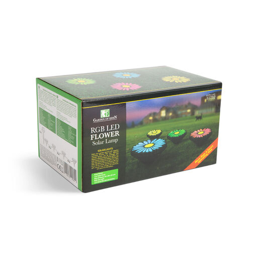 11732 • Leszúrható LED szolár - virágok - színes - fekete - műanyag - 360 cm
