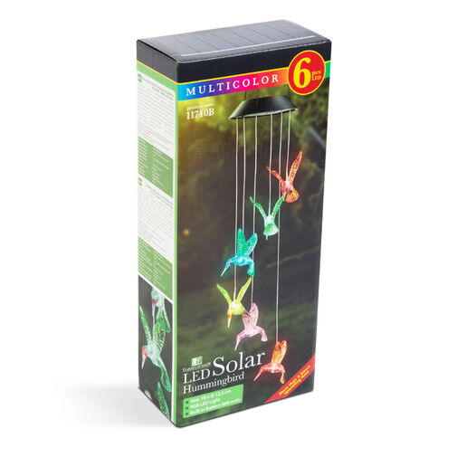 11740B • Felakasztható szolár lámpa - kolibri - RGB LED-del - 78 x 12,5 cm