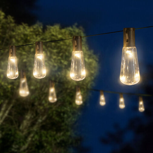 11742 • Szolár LED fényfüzér - villanykörte design - 30 LED - 180 cm