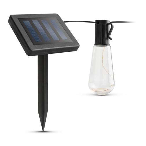 11742 • Szolár LED fényfüzér - villanykörte design - 30 LED - 180 cm
