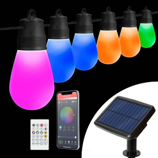 11747 • Smart szolár fényfüzér - 30 db RGBIC LED - 13 m - bluetooth