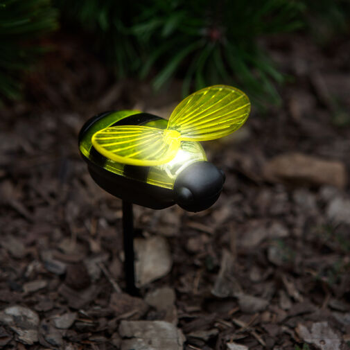 11752 • Leszúrható szolár lámpa - méhecske - 8 x 7,5 x 14,5 cm - Fehér LED