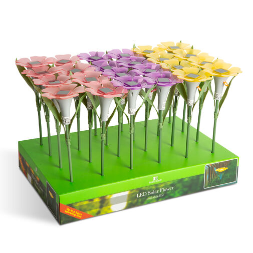 11754 • Leszúrható szolár virág - 3 szín - 30 x 10 cm - fehér LED