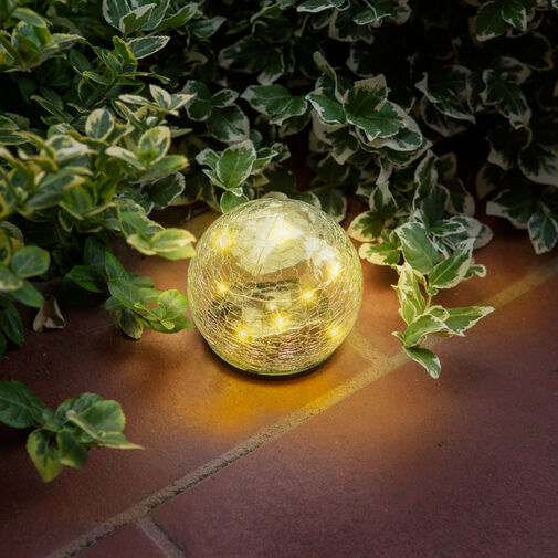11760A • Leszúrható szolár üveggömb - 10 cm - 10 melegfehér LED