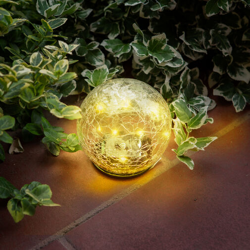 11760B • Leszúrható szolár üveggömb - 12 cm - 15 melegfehér LED