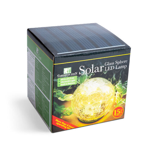11760B • Leszúrható szolár üveggömb - 12 cm - 15 melegfehér LED
