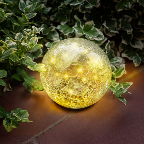 11760C • Leszúrható szolár üveggömb - 15 cm - 20 melegfehér LED