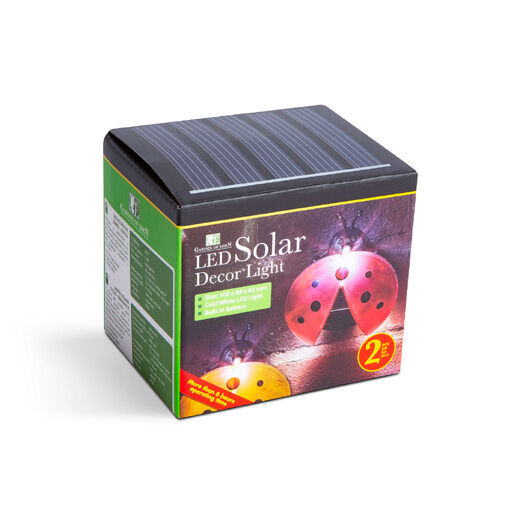 11763 • LED-es szolár lámpa - katica - hidegfehér - sárga / piros - 100 x 88 x 60 mm - 2 db / csomag