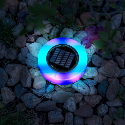 11766A • LED-es leszúrható szolár lámpa - kör alakú - RGB színes LED - 105 x 128 mm