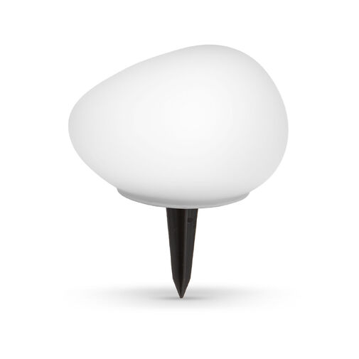 11768 • Leszúrható szolár lámpa - kavics forma - matt üveg - 165 x 142 x 115 mm - melegfehér LED