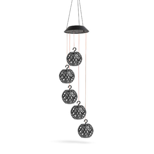 11769 • Felakasztható szolár lámpa - lánghatással - 5 gömb - 7 cm - 50 LED