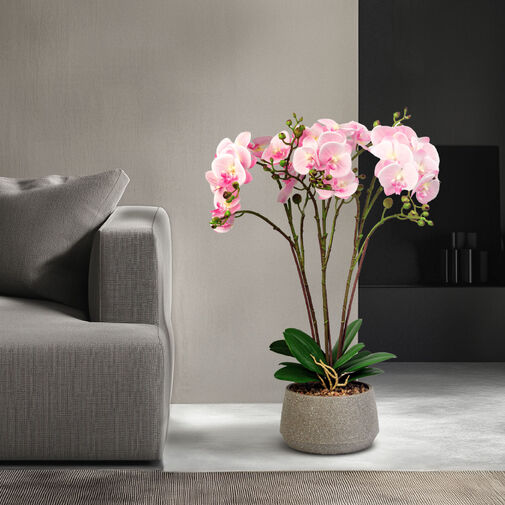 11900A • Műnövény dekoráció - orchidea - rózsaszín - 58 cm