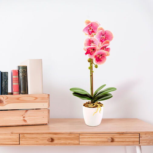 11901A • Műnövény dekoráció - orchidea - rózsaszín - 48 cm