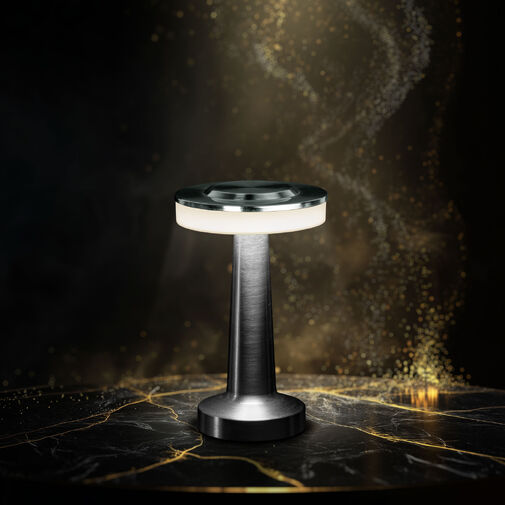 12500B • Asztali lámpa - ezüst színű - állítható színhőm, fényerő - akkumulátoros - USB