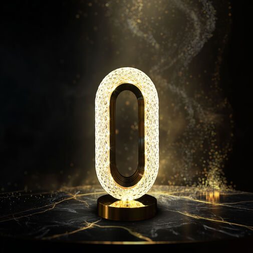 12504 • Asztali lámpa - arany - állítható színhőmérséklet, fényerő - akkumulátoros - USB