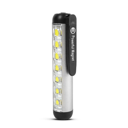 18580A • LED-es zseblámpa - munkalámpa móddal - 400 mAh akkumulátor - XPE + SMD LED - 500 lm - IP55 - ezüst