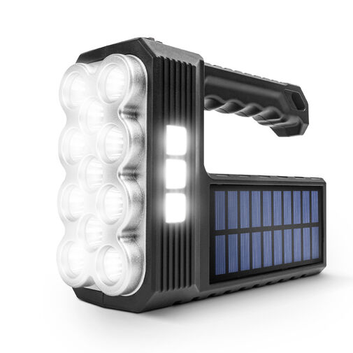 18581 • Szolár COB LED zseblámpa - munkalámpa funkcióval - 1200 mAh - MicroUSB - 1000 lumen - IP55