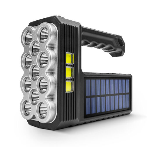 18581 • Szolár COB LED zseblámpa - munkalámpa funkcióval - 1200 mAh - MicroUSB - 1000 lumen - IP55