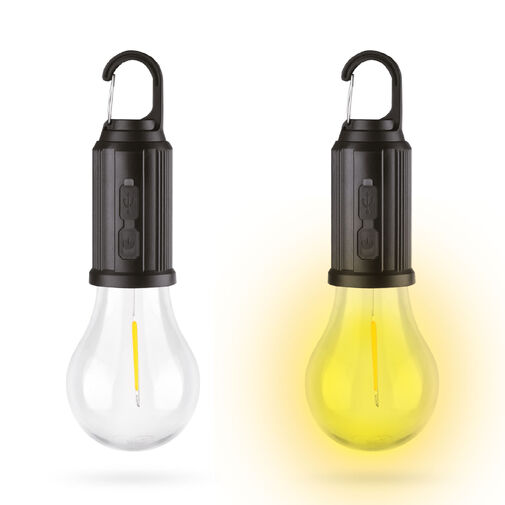 18585 • Akasztható szolár lámpa - villanykörte alakú - USB-C - 100 lumen - 400 mAh