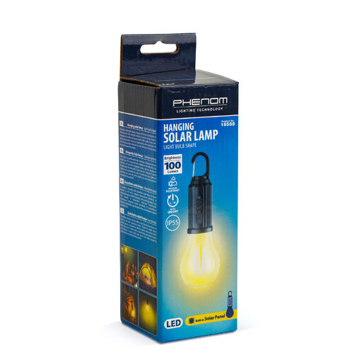 18585 • Akasztható szolár lámpa - villanykörte alakú - USB-C - 100 lumen - 400 mAh