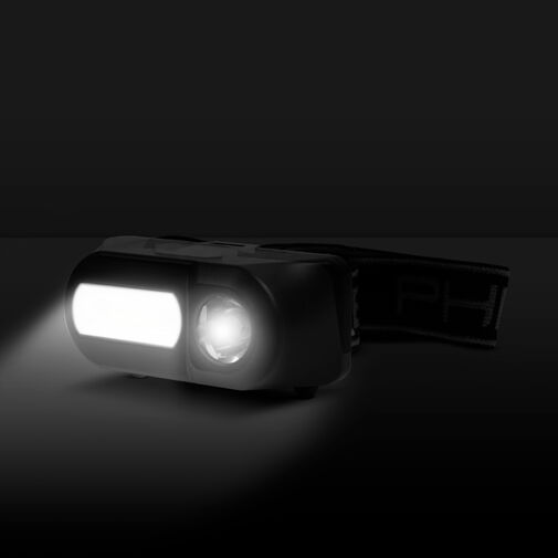 18616A • COB+XPE LED-es fejlámpa - fehér/piros LED - mozgásérzékelővel - akkumulátorral