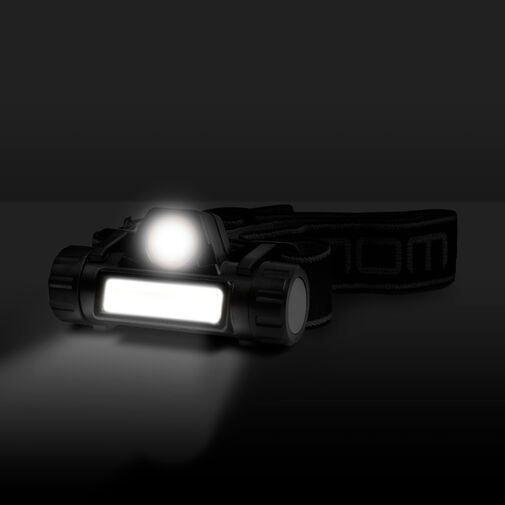 18616B • COB+SMD LED-es fejlámpa - akkumulátorral